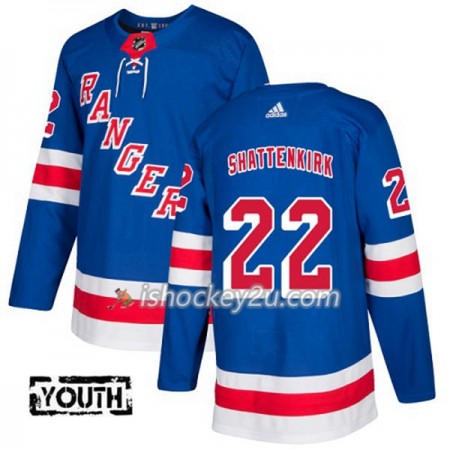 Børn NHL New York Rangers Trøje Kevin Shattenkirk 22 Adidas 2017-2018 Blå Authentic